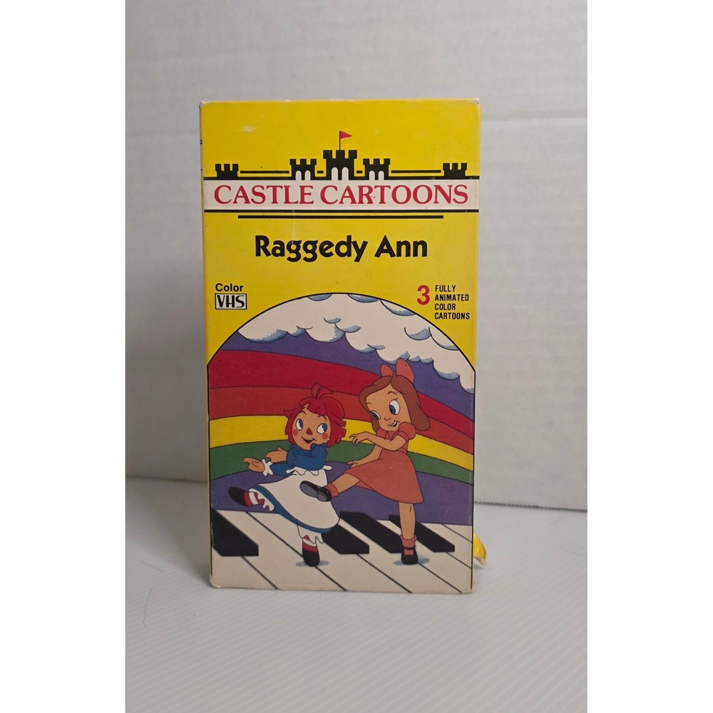 Vintage Raggedy Ann VHS Castle Cartoons‎ Color Tape Tag is Loose